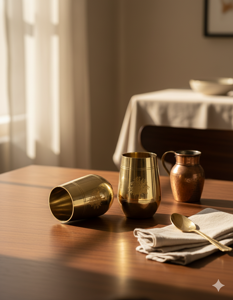Sagan Glass - Bronze - Traditional Drinking Tumbler Bronze product view 2 - Viviana London artisan collection